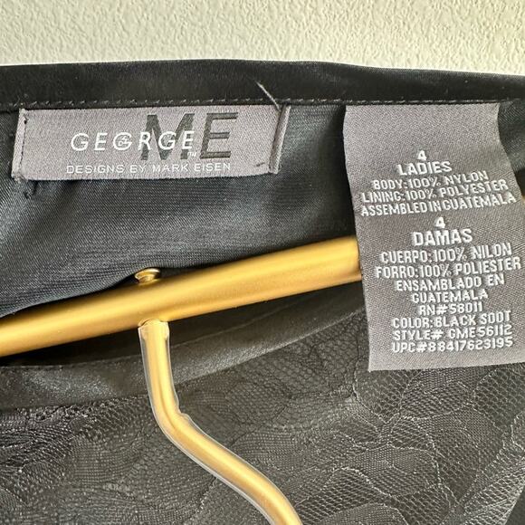 Y2K Black Lace Midi Skirt  Size 4 Sheer Nylon Overlay Whimsigoth Dark Romantic - Picture 4 of 4